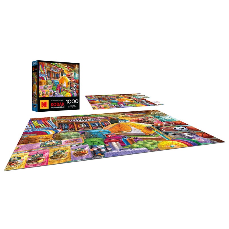 RoseArt Kodak Premium 1000 Piece Jigsaw Puzzle for Adults â€“ Papa Bear Sporting Goods â€“ Colorful Outdoor Camping & Sports Store Scene â€“ Rich, Vivid Colors â€“ 26.625 x 19.25 Inches - Image 3