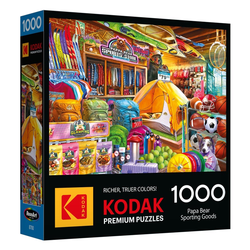 RoseArt Kodak Premium 1000 Piece Jigsaw Puzzle for Adults â€“ Papa Bear Sporting Goods â€“ Colorful Outdoor Camping & Sports Store Scene â€“ Rich, Vivid Colors â€“ 26.625 x 19.25 Inches - Image 2