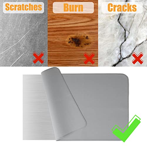 Amerbro 24 x 31 in Heat Resistant Grill Mats for Outdoor Tabletop Grill to Protect Your Prep Table and Outdoor Grill Table, Fire Proof & Water Proof & Oil Proof BBQ Mat - Grey(0.6mm) - Image 3