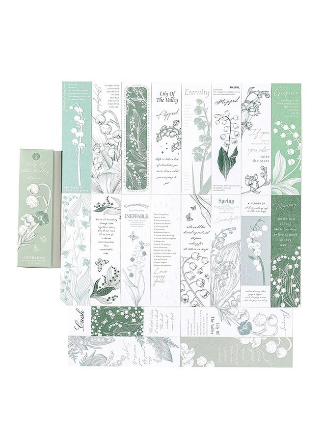 Generic 20 PCS Lily Of The Valley Theme Paper Bookmarks for Book Lovers, Boxed Bookmarks Set，Book Markers for Students Teachers Book Lovers Book Club Library - Image 1