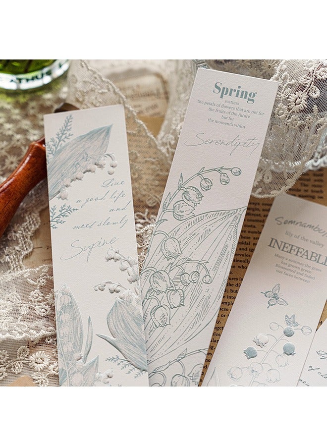 Generic 20 PCS Lily Of The Valley Theme Paper Bookmarks for Book Lovers, Boxed Bookmarks Set，Book Markers for Students Teachers Book Lovers Book Club Library - Image 3