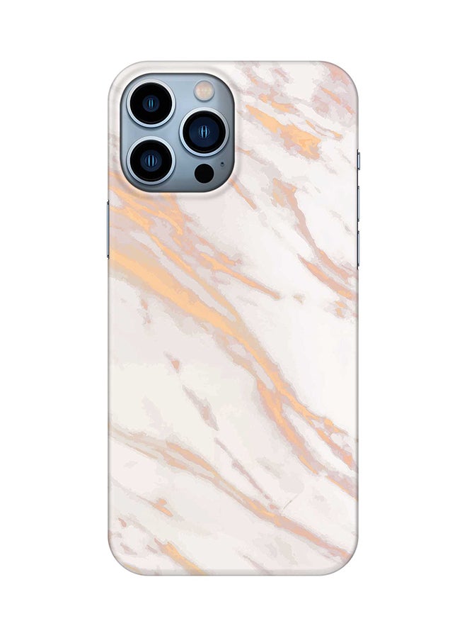 Stylizedd Case for iPhone 15 Pro Max Slim Snap Classic Series Mobile Cover Hard PC Shield Matte Finish Phone CasePrint - Marble Print Gold Grey - Image 1