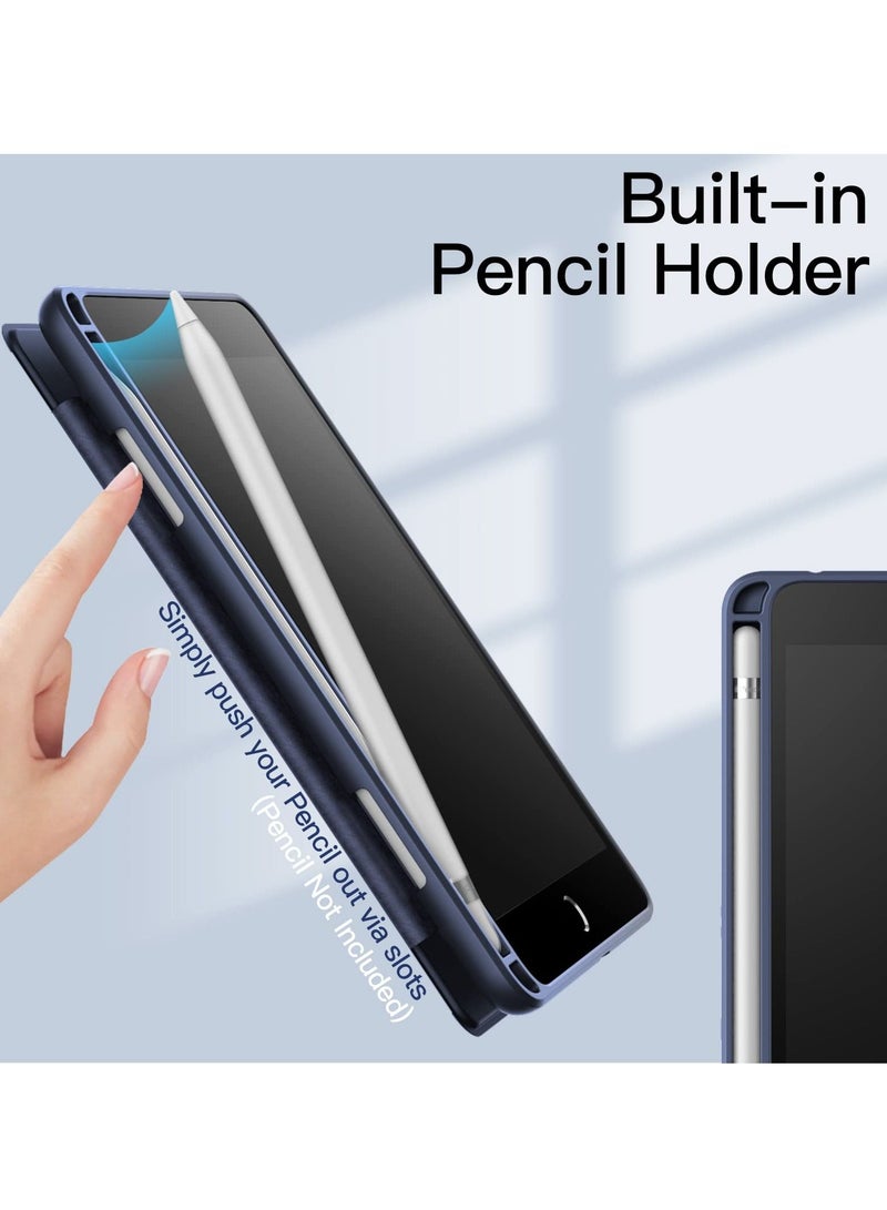 Jetech Case for iPad mini 5/4 with Pencil Holder Clear Transparent Back Shell Slim Stand Shockproof Tablet Cover Auto Wake Sleep Blue - Image 3