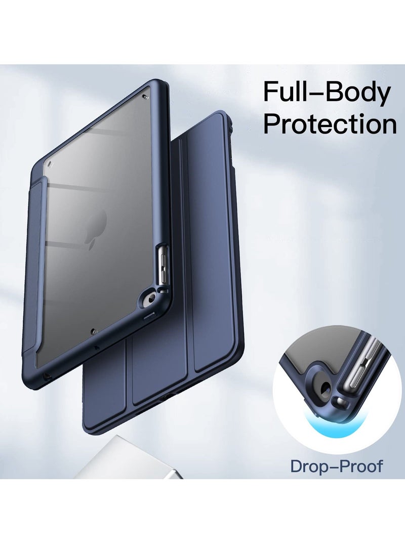 Jetech Case for iPad mini 5/4 with Pencil Holder Clear Transparent Back Shell Slim Stand Shockproof Tablet Cover Auto Wake Sleep Blue - Image 2