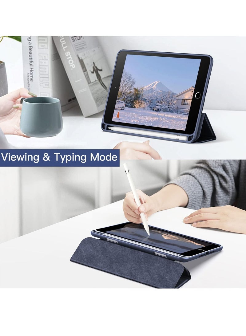 Jetech Case for iPad mini 5/4 with Pencil Holder Clear Transparent Back Shell Slim Stand Shockproof Tablet Cover Auto Wake Sleep Blue - Image 5