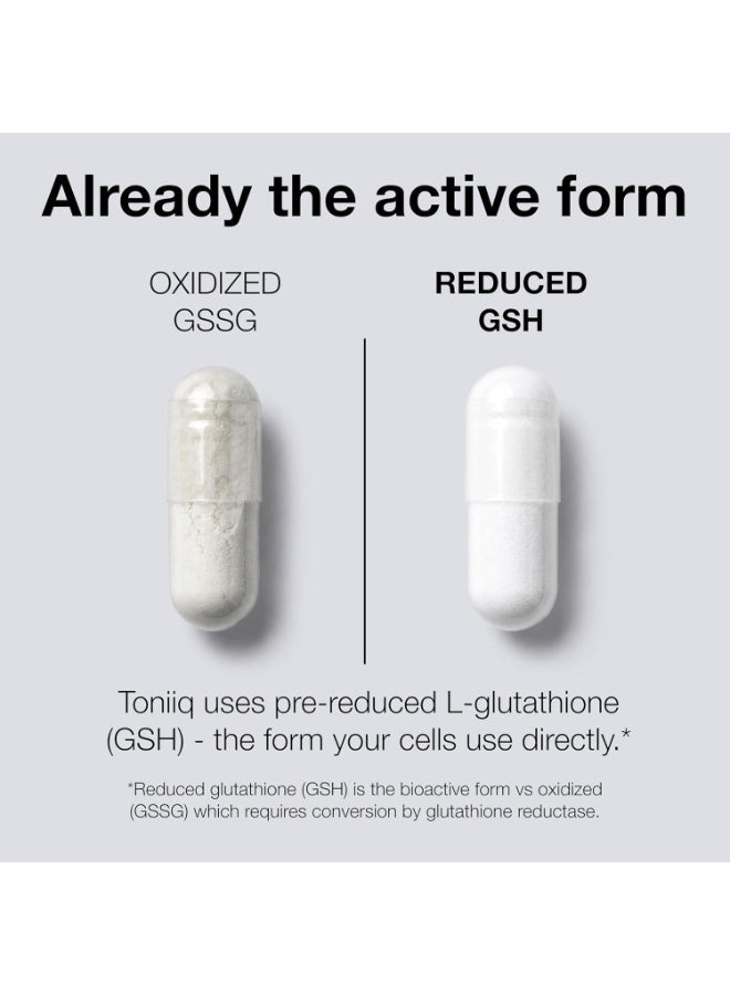 Toniiq Ultra High Strength Glutathione Capsules - 1000mg Concentrated Formula - 98%+ Highly Purified and Highly Bioavailable - Non-GMO Fermentation - 120 Capsules Reduced Glutathione Supplement - Image 5