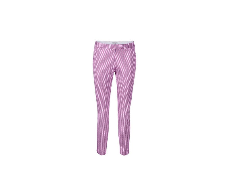 Tchibo Women Regular Fit Stripe Straight Leg Pants, Pink  - Image 2