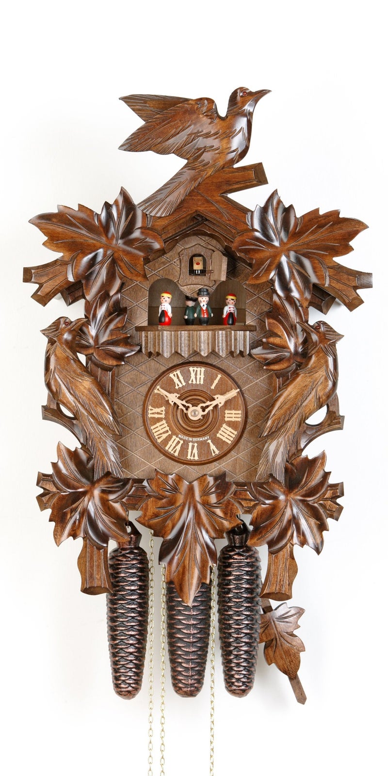 Kammerer Uhren Hekas German Cuckoo Clock 8daymovement CarvedStyle 2000 inch  Authentic black forest cuckoo clock by Hekas 