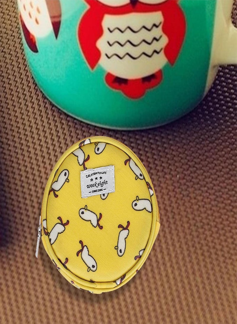 GGOOT Round Coin Purse - Cute Coin Pouch - Zipper Closure Mini Cartoon Bag Change Purse For Keyrings, Earphones, Charging Cable  - Image 5