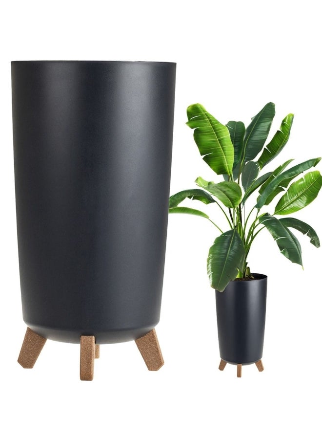 بروسبير بلاست جراسيا توبوس وعاء زهور رفيع مع أرجل مشبكة باللونين انثراسايت والبني 44.5 × 23.9 × 23.9 سم - Image 3