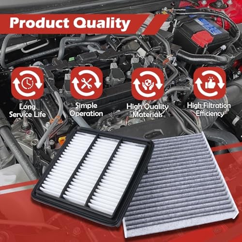 TuLeYiLe 17220-64A-A00 Engine Air Filter and 80292-TF0-G01 Cabin Air Filter kit Compatible with 2022-2025 Honda Civic Accord CR-V 1.5L Not for Hybrid Replaces CF11182 80291-T5R-A01 PA99892 AF10113 - Image 5