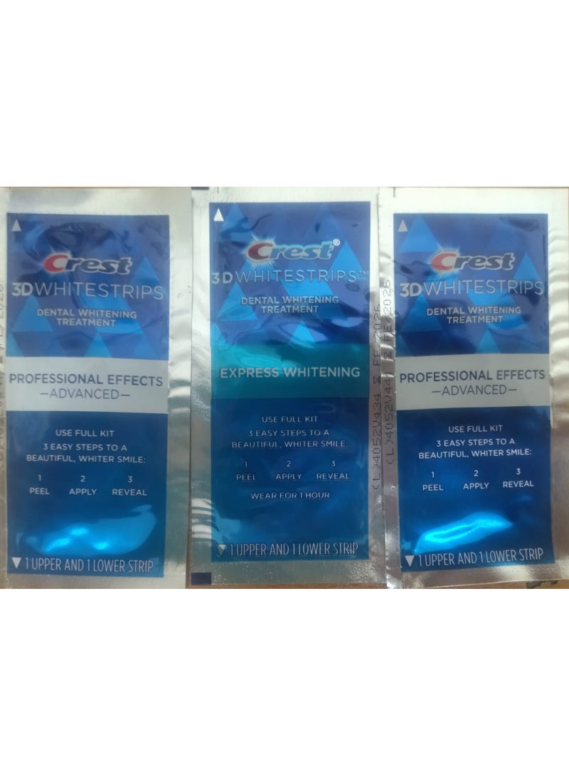 Crest 3D whitestrips professional effects 2 pack + 1 pack express whitening - Image 1