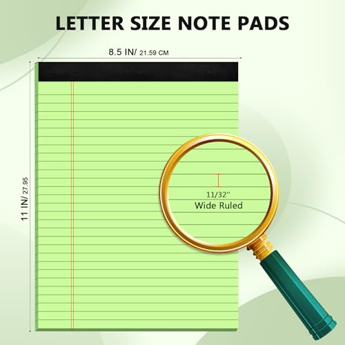 Vishoitty Legal Pads 8.5 x 11, Colored Note Pads 8.5 x 11, Wide Ruled Paper, 3 Pack Notepads 8.5 x 11, to Do List Notepad, Perforated Lined Paper, 30 Sheets/Pad, Multicolor Writing Pad for School, Home, Office - Image 2