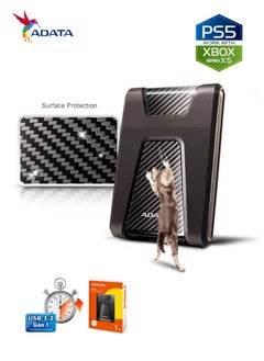 أداتا HD650 قرص صلب خارجي متين بسعة 1 تيرابايت | القرص الصلب المضاد للصدمات | متوافق مع PS5 XBOX | أسود  - Image 4
