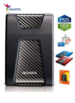 أداتا HD650 قرص صلب خارجي متين بسعة 1 تيرابايت | القرص الصلب المضاد للصدمات | متوافق مع PS5 XBOX | أسود  - Image 1