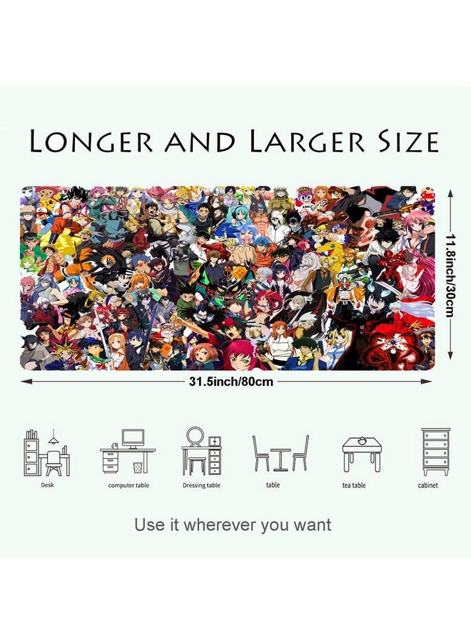 Kinple Extended Large Gaming Mouse Pad, Full Desk Keyboard Mouse Pad, Xxl Bigmouse Pad With Anime, Waterproof And Anti-Skid For Office Desk Decor (31.5×11.8×0.1 Inch) - Image 2