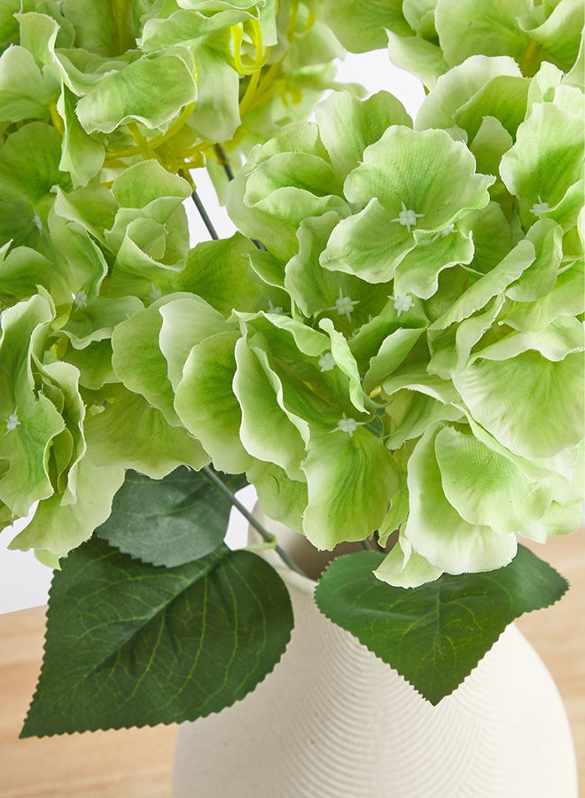 Noon East Hydrangea 1pc Flower Bunch with 5 buds – Green | 43cm Artificial Flower Bunch | Ideal for Wedding, Living Room Decor, Hotel, Party Decoration, and DIY Décor - Image 2