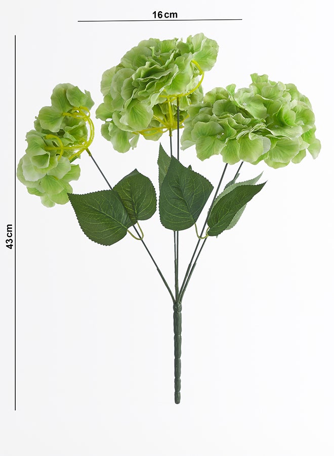 Noon East Hydrangea 1pc Flower Bunch with 5 buds – Green | 43cm Artificial Flower Bunch | Ideal for Wedding, Living Room Decor, Hotel, Party Decoration, and DIY Décor - Image 3