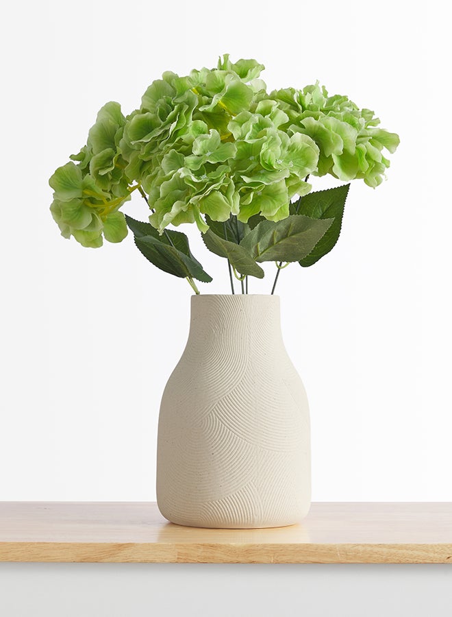 Noon East Hydrangea 1pc Flower Bunch with 5 buds – Green | 43cm Artificial Flower Bunch | Ideal for Wedding, Living Room Decor, Hotel, Party Decoration, and DIY Décor - Image 1