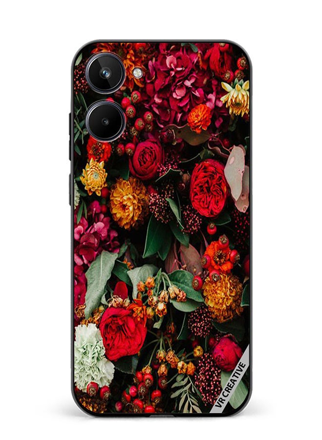 VR CREATIVE Protective Case Cover For Realme 10 Colourful Flower Design Multicolour - Image 1