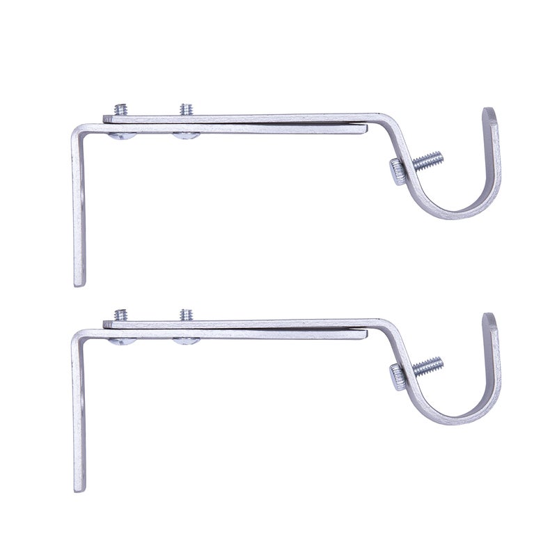 Kenney Kenney Adjustable Bracket for 34 Curtain Rod Satin Nickel 2 Pack 