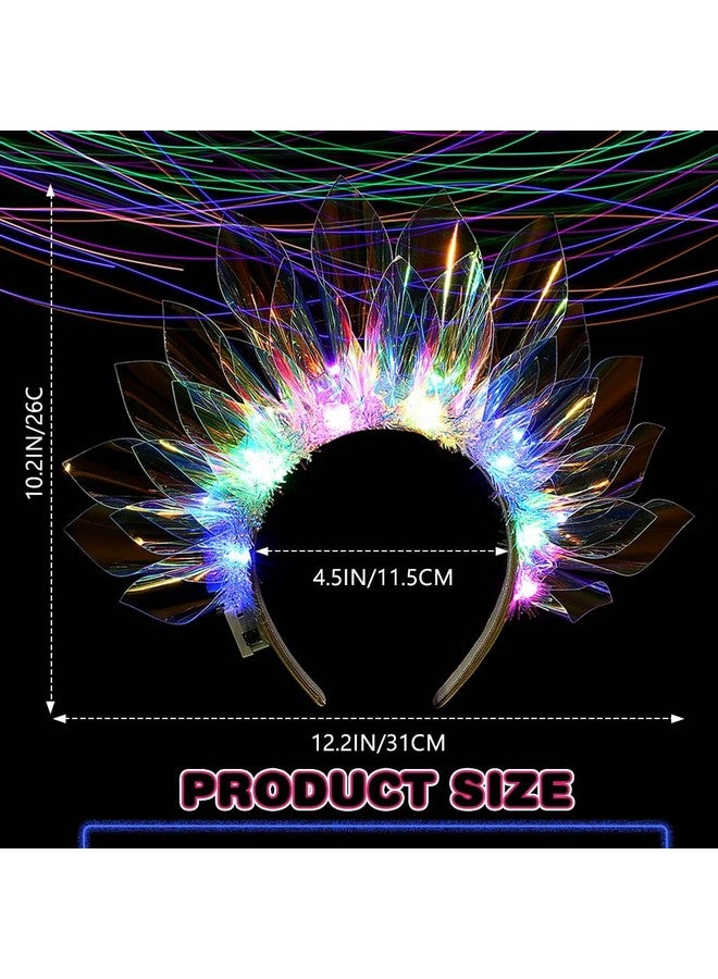JEAIRTS Eairts Light Up Headband Led Crown Hair Hoop Glowing Nightclub Headpiece Luminous Hair Band Party Rave Costume Hair Accessories For Women And Girls  - Image 5