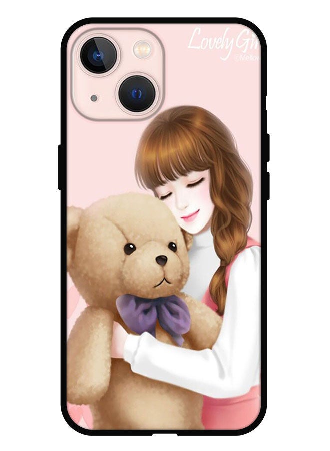 Theodor Protective Case Cover For iPhone 13 Mini Lovely Girl Witih Teddy - Image 1