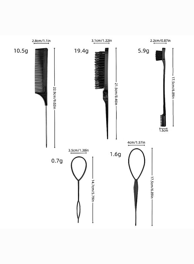 IKT 1-Piece Hair Wax Stick, 5-Pieces Hair Combs, Slick Stick for Non-Greasy Styling, Strong Hold Neat Look - Image 2