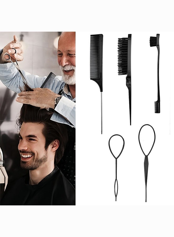 IKT 1-Piece Hair Wax Stick, 5-Pieces Hair Combs, Slick Stick for Non-Greasy Styling, Strong Hold Neat Look - Image 3