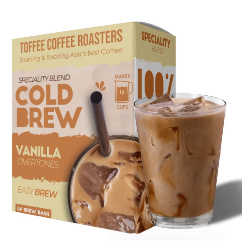 Toffee Coffee Roasters Vanilla Cold Brew Bags | As Seen On Shark Tank | Easy Brew | Pack of 4 Bags | Arabica Coffee | Makes 16 Cups - Image 2