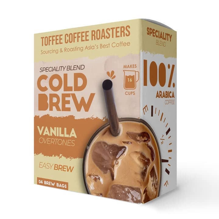 Toffee Coffee Roasters Vanilla Cold Brew Bags | As Seen On Shark Tank | Easy Brew | Pack of 4 Bags | Arabica Coffee | Makes 16 Cups - Image 3