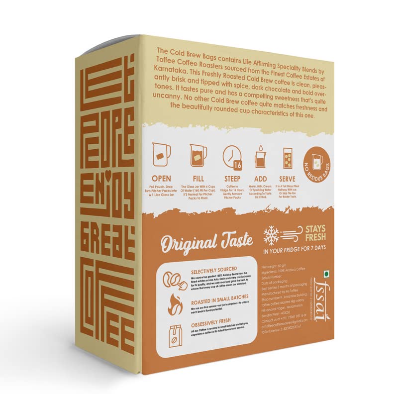 Toffee Coffee Roasters Vanilla Cold Brew Bags | As Seen On Shark Tank | Easy Brew | Pack of 4 Bags | Arabica Coffee | Makes 16 Cups - Image 4