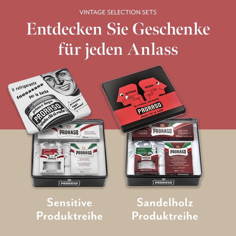 Proraso Shaving Kit for Men | Moisturizing Pre-Shave Cream, Shaving Cream Tube and After Shave Balm for Thick, Curly Beards in Vintage Dopo Tin - Image 4