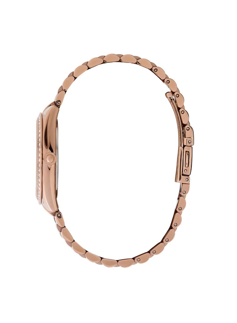 OLIVIA BURTON ساعة أوليفيا بورتون الدائرية التناظرية للنساء بحالة ذهبية قرنفلية - 24000136 - Image 4