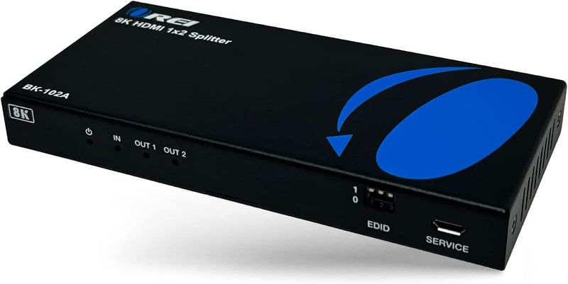 OREI 8K HDMI Splitter 1 X 2, Duplicate with Audio Extractor UltraHD Supports Upto 4K @ 120Hz IR EDID HDCP 2.3 - (BK-102A) (1x2 - Audio Out) - Image 1