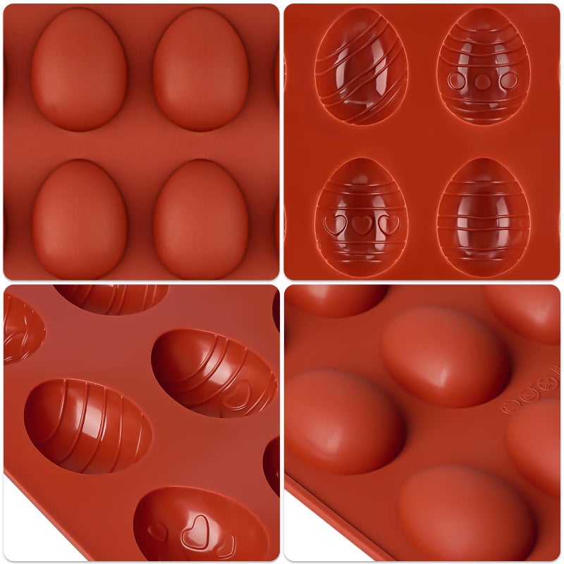 JOERSH Easter Silicone Chocolate Molds, 3 Packs Egg Shaped Candy Mold Non Stick Baking Pan for DIY Chocolate, Fondant, Gummy, Jelly, Hot Chocolate Bomb, Cake Topper - Image 5
