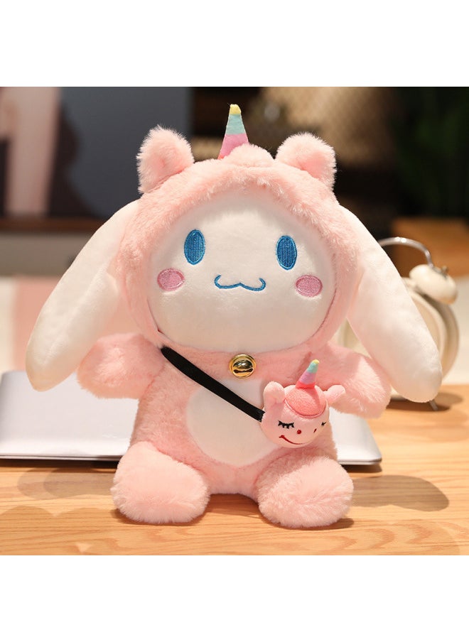 Cute Satchel Small White Dog Doll Ragdoll Baby Sleeping Hug Pink Big Ear Dog Doll Pillow Plush Toy-Specifications:30cm-Color:Dinosaur  - Image 2