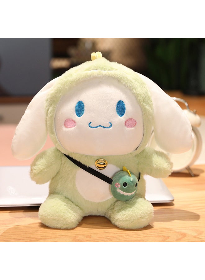 Cute Satchel Small White Dog Doll Ragdoll Baby Sleeping Hug Pink Big Ear Dog Doll Pillow Plush Toy-Specifications:30cm-Color:Dinosaur  - Image 1
