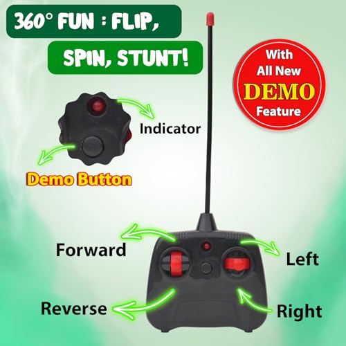 Gooyo GY-2090-14 360° Rotating & Rolling Stunt Car Toy with Demo Functions | Spin, Stunt, Flip Functions | Remote Control Stunt Car Toy for Kids | Blue | in-Built Battery | Gift Box Packaging - Image 2