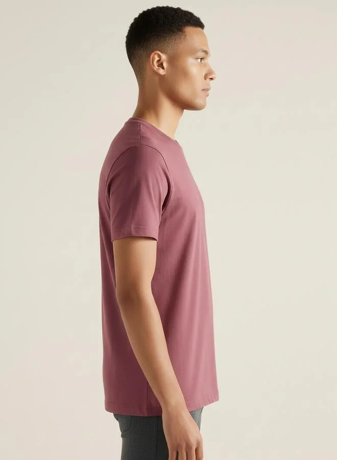 Clans&Hans Men Pink Soft Cotton Round Neck T-Shirt