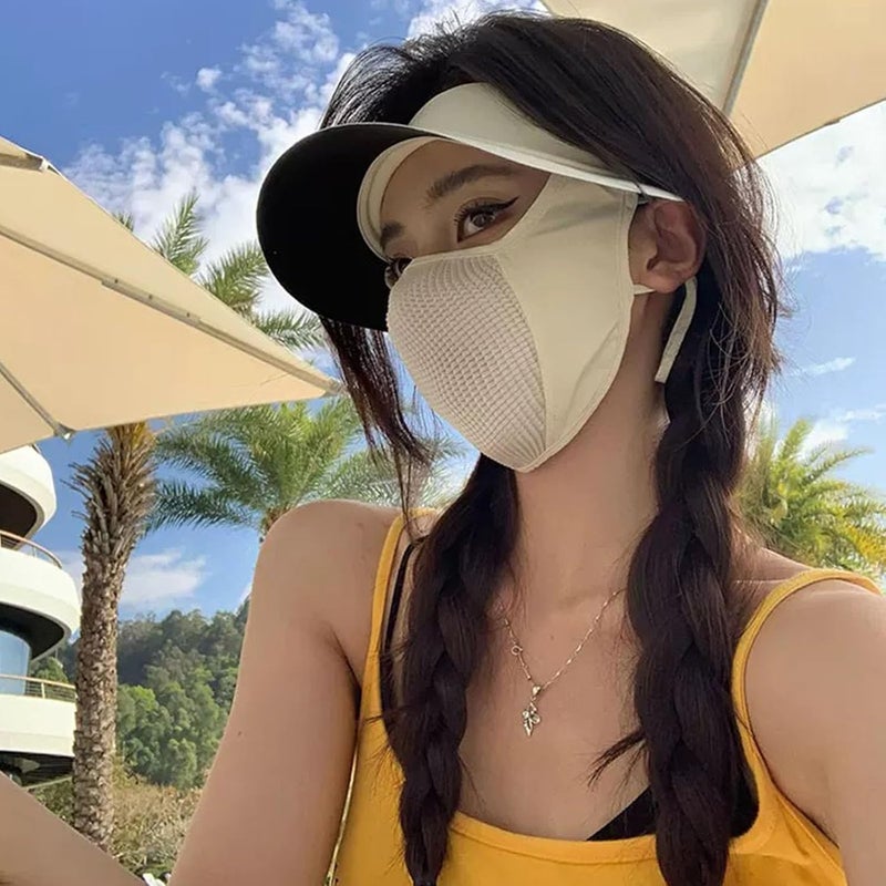 NALACAL UV Defense Unisex Face Mask with Wide Brim Hat - UPF 50+ Sun Shield for Outdoor Sports - Image 2