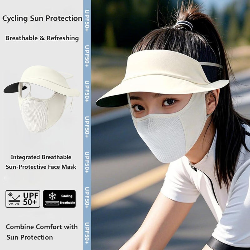 NALACAL UV Defense Unisex Face Mask with Wide Brim Hat - UPF 50+ Sun Shield for Outdoor Sports - Image 3