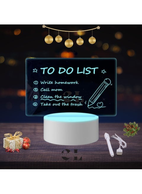 لوحة رسائل LED أكريليك - لوحة ملاحظات مضيئة قابلة لإعادة الكتابة مع حامل، قلم وممحاة - لوحة ملاحظات مضيئة قابلة للمسح، هدية مثالية للأعمال اليدوية لعيد الميلاد، عيد الحب، أعياد الميلاد، أو عيد الأم