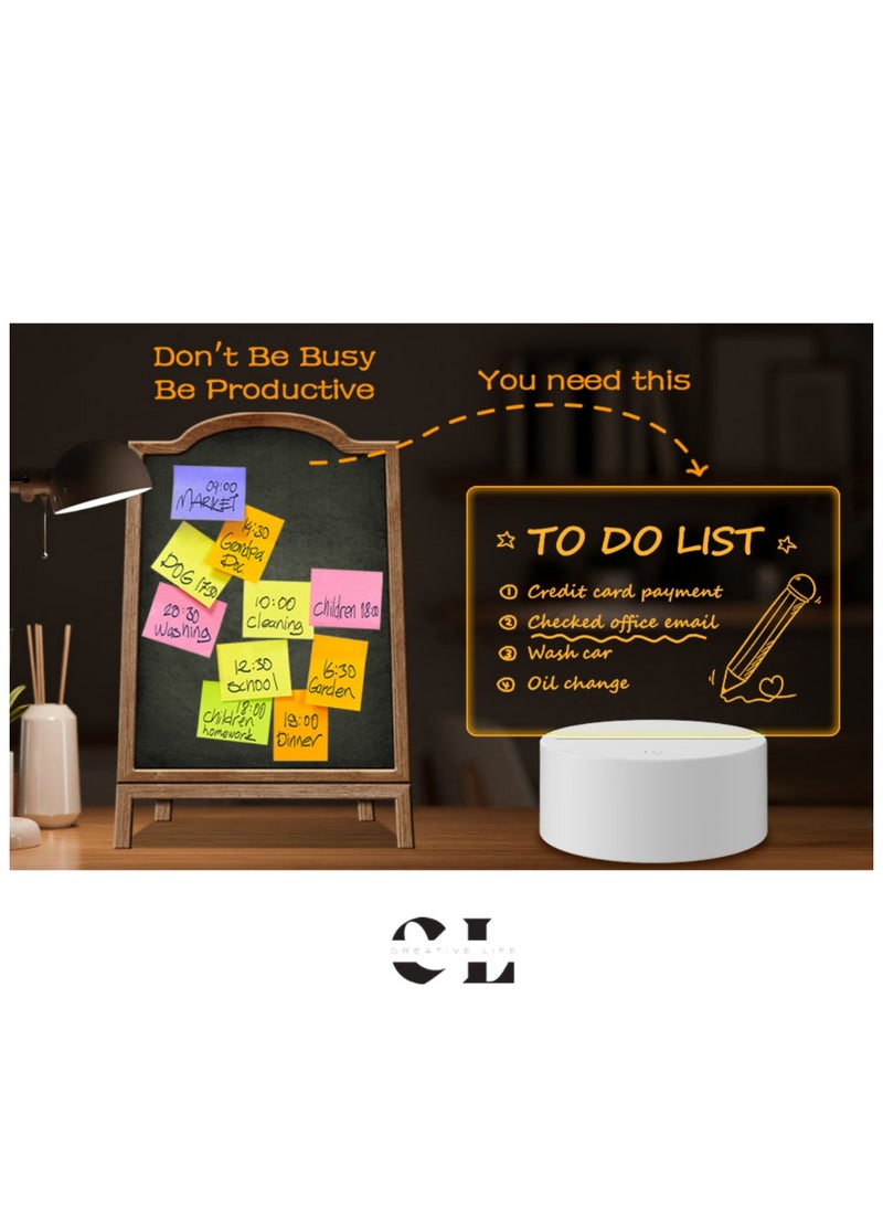 الحياة الإبداعية - لوحة رسائل LED أكريليك - لوحة ملاحظات مضيئة قابلة لإعادة الكتابة مع حامل، قلم وممحاة - لوحة ملاحظات مضيئة قابلة للمسح، هدية مثالية للأعمال اليدوية لعيد الميلاد، عيد الحب، أعياد الميلاد، أو عيد الأم - Image 1