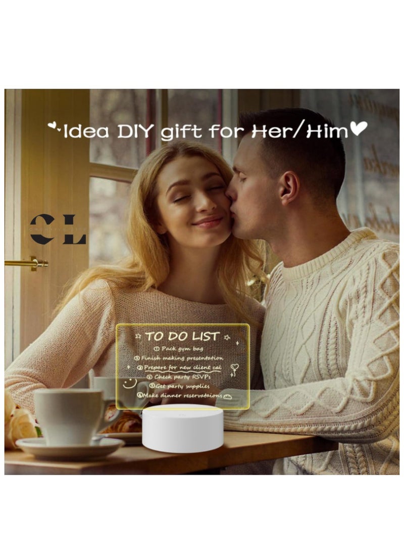 الحياة الإبداعية - لوحة رسائل LED أكريليك - لوحة ملاحظات مضيئة قابلة لإعادة الكتابة مع حامل، قلم وممحاة - لوحة ملاحظات مضيئة قابلة للمسح، هدية مثالية للأعمال اليدوية لعيد الميلاد، عيد الحب، أعياد الميلاد، أو عيد الأم - Image 1