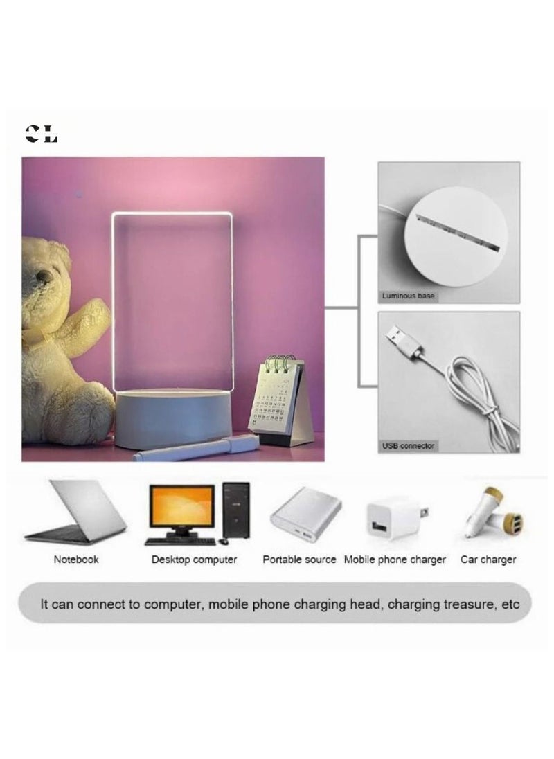 الحياة الإبداعية - لوحة رسائل LED أكريليك - لوحة ملاحظات مضيئة قابلة لإعادة الكتابة مع حامل، قلم وممحاة - لوحة ملاحظات مضيئة قابلة للمسح، هدية مثالية للأعمال اليدوية لعيد الميلاد، عيد الحب، أعياد الميلاد، أو عيد الأم - Image 1