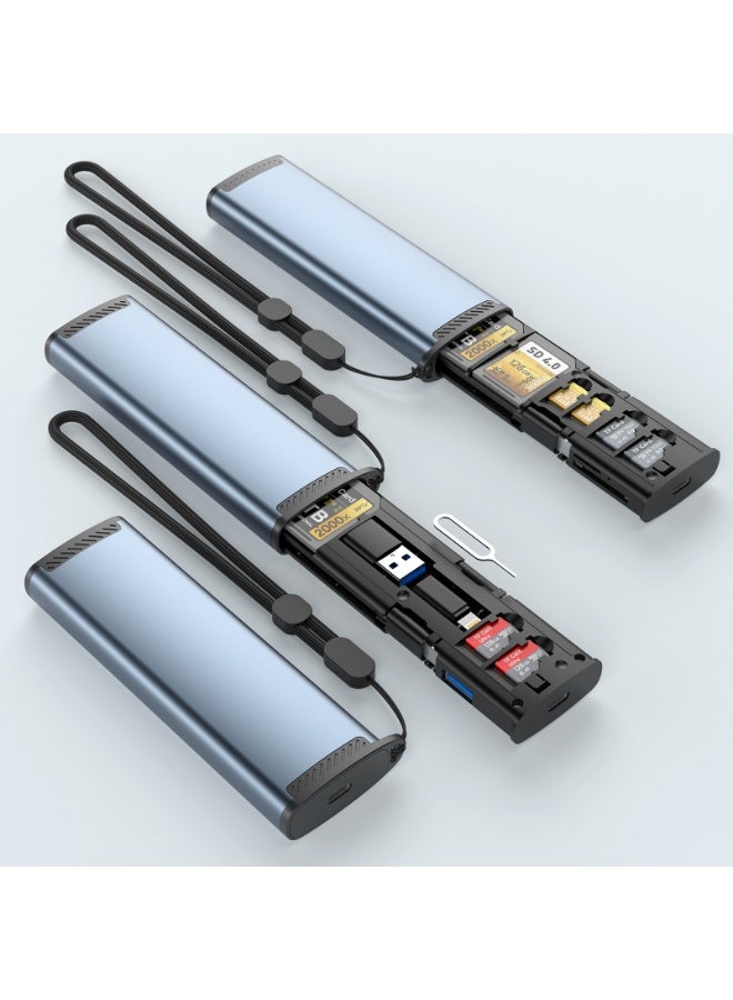 Rocketek 13-in-1 Type-C High-Speed Card Reader with Storage, Aluminum Alloy Heat-Dissipating Design, Multi Card Reader HUB with Simultaneous Dual-Card Reading - Image 3