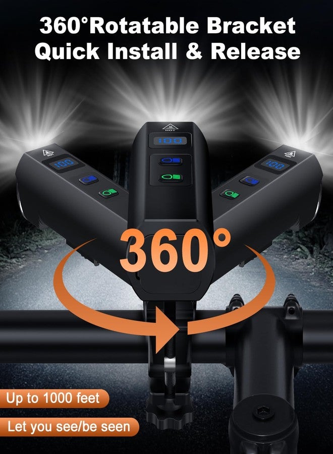YBLNTEK 2026 New Bike Lights for Night Riding, 5000mAH Rechargeable Bicycle Lights Front and Rear, 11+5 Modes Bike Headlight & Tail Light Set, Super Bright Bike Front Lights, High Beam+Low Beam, Waterproof - Image 5