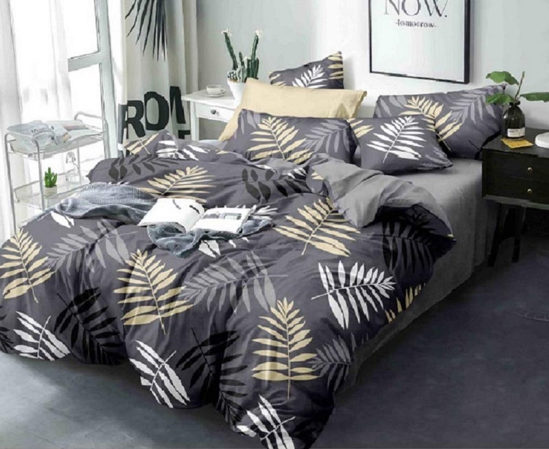 Laying Style™ Soft Glace Cotton King Size Duvet Cover II Razai Cover II Quilt Cover for Double Bed Size with Zipper (Dohars) 90x100 inch-Grey - Image 1