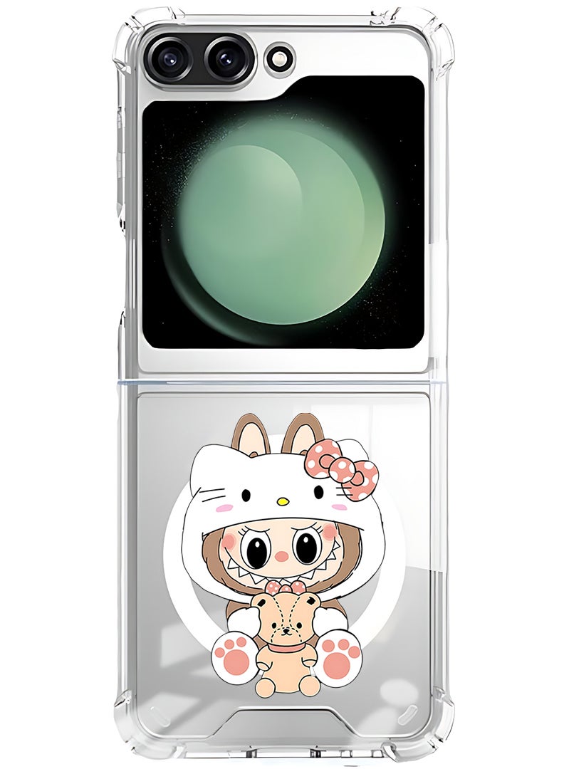 Theodor Magnetic Case for Samsung Galaxy Z Flip 5 Compatible with MagSafe Wireless Charging, Shockproof Phone Bumper Cover Labubu (3) - Image 1
